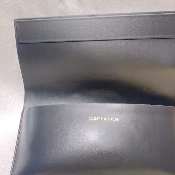 Saint Laurent YSL Sunglasses Case Set,Large Black Leather Hard Case ,Cloth, Wide - Picture 3 of 9